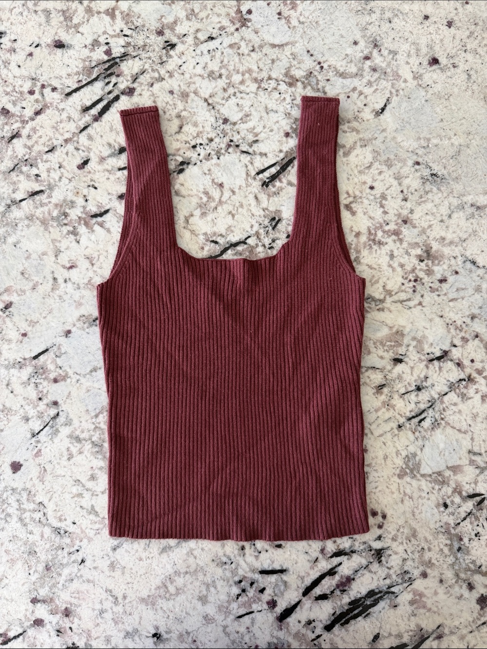 Abercrombie & Fitch Square Neck Ribbed Sleeveless Crop Sweater Tank - Size XS